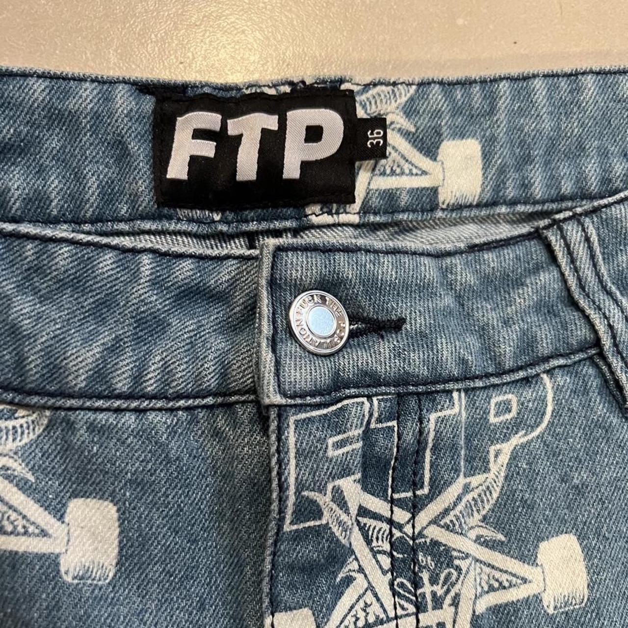 FTP Cross Logo Denim Pant Black Men's - FW24 - US