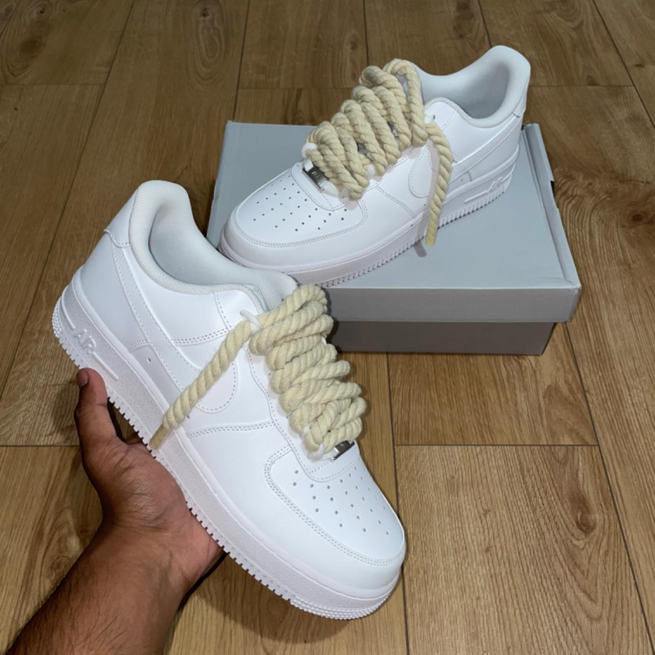 Chunky Rope Nike Air Force 07’ White Brand New UK11... - Depop