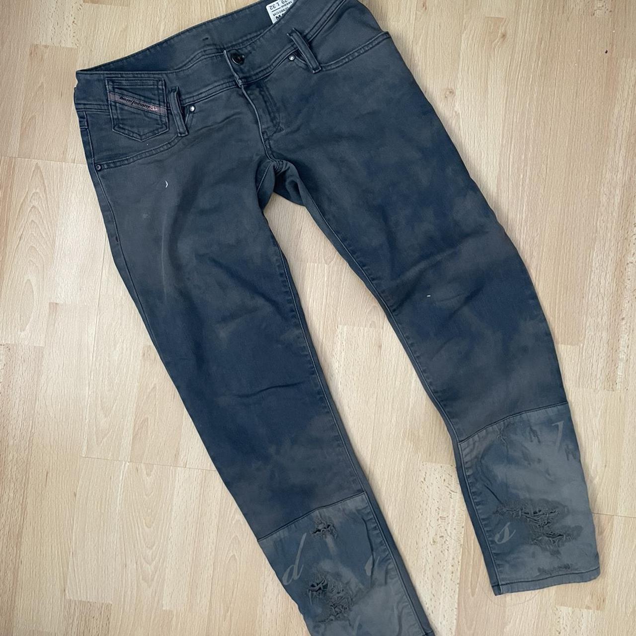Diesel Women's Black and Grey Jeans Depop