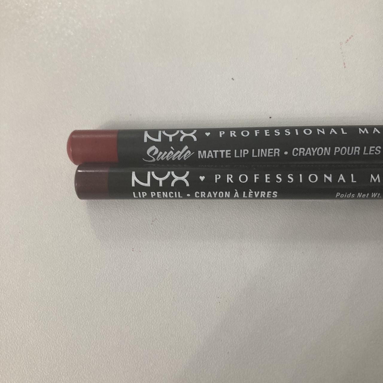 🌻 NYX lip liners the red one is matte the plum... Depop