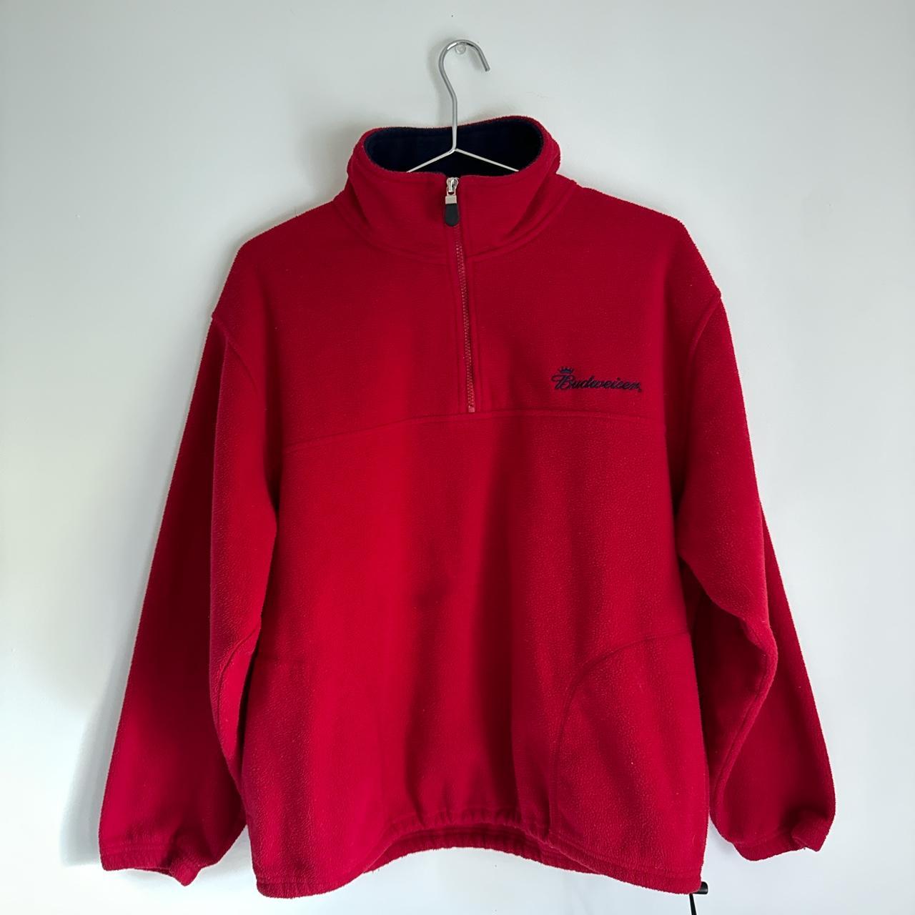 vintage original budweiser quarter zip fleece... - Depop