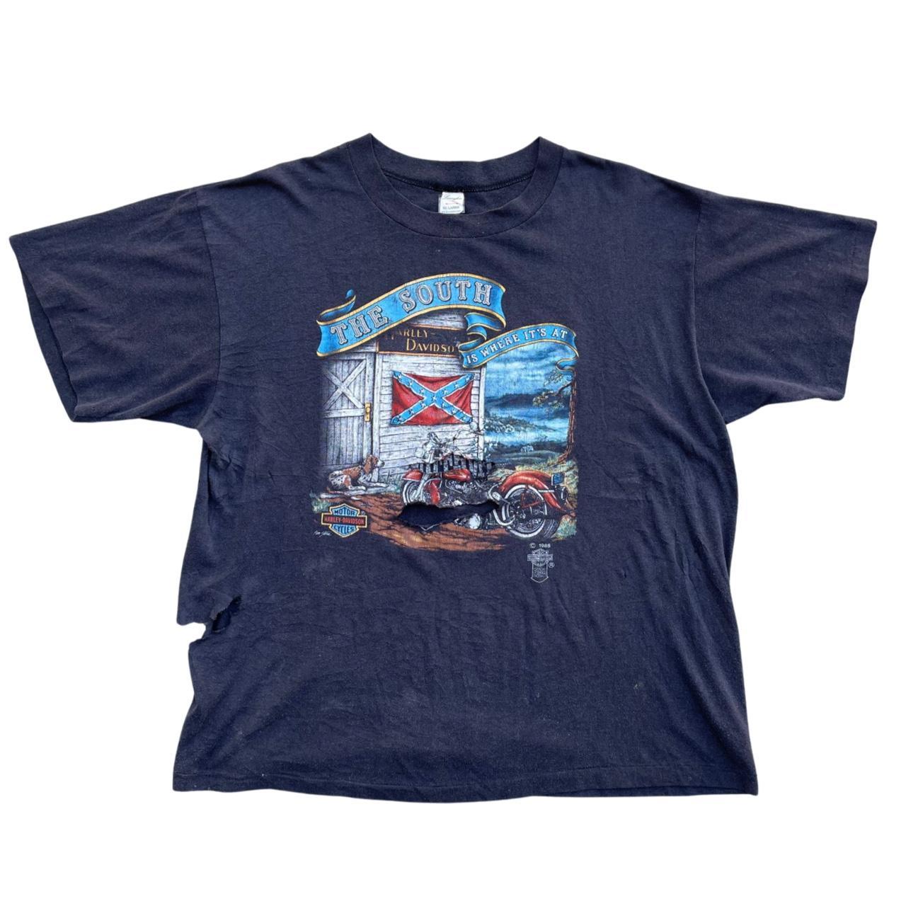 トップス KARTOON HARLEY DAVIDSON 3D EMBLEM Vintage 1985 Harley Davidson 3D-Emblem Shirt “The | Depop