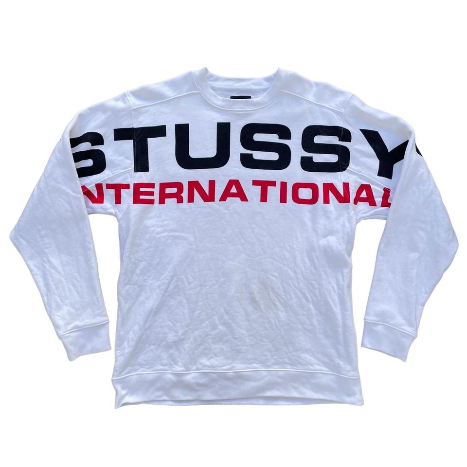 Vintage Stussy Embroidered Logo Crewneck Made in | Depop