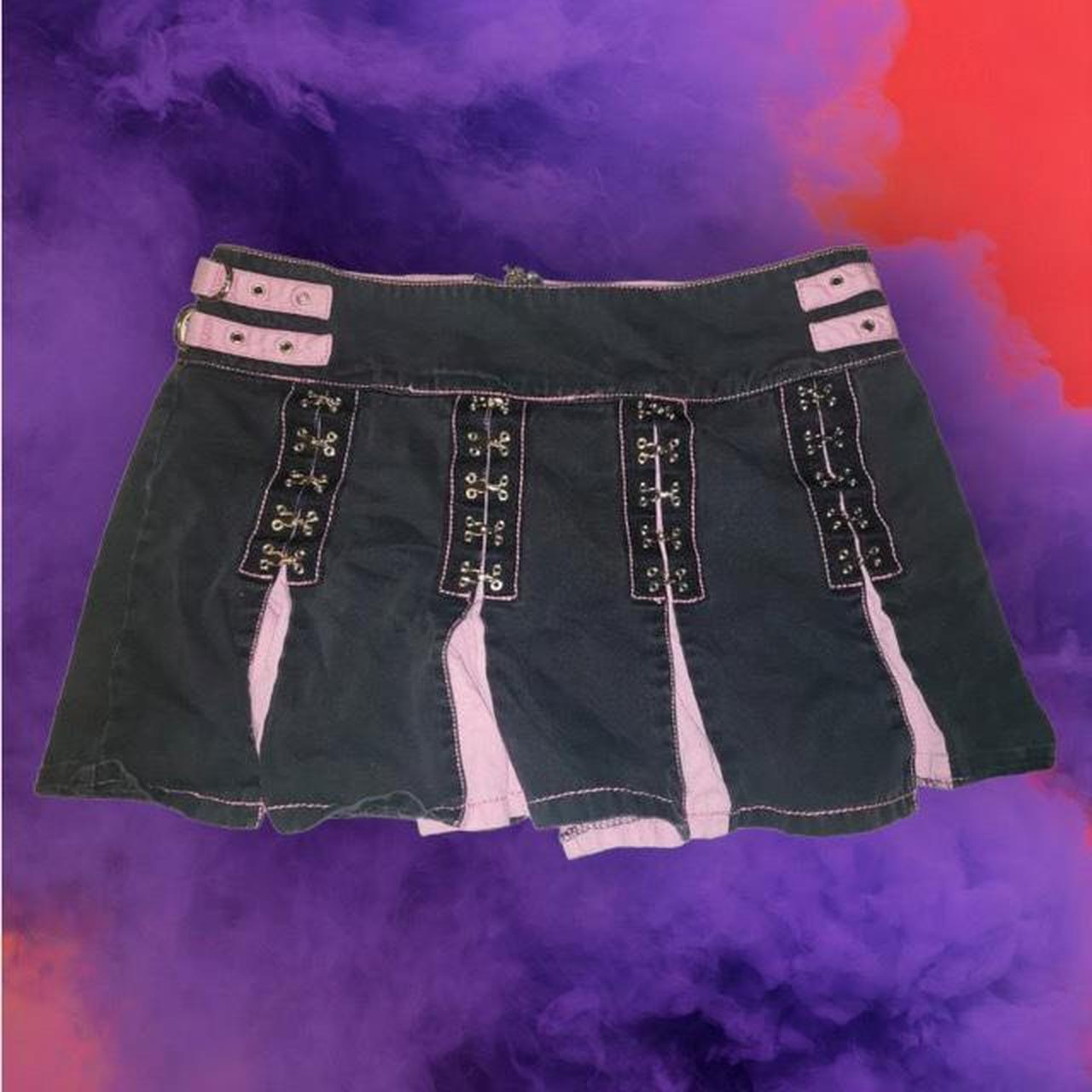 スカート 90s TRIPP nyc mini skirt Y2K gothic Tripp NYC mini skirt pleated corset with | Depop