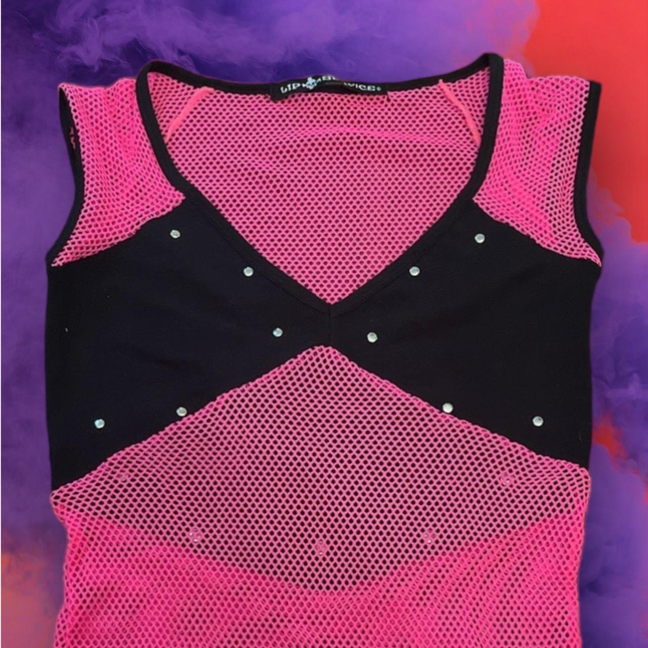 Hot pink magenta vinyl bra top lip service xs Pink - Depop