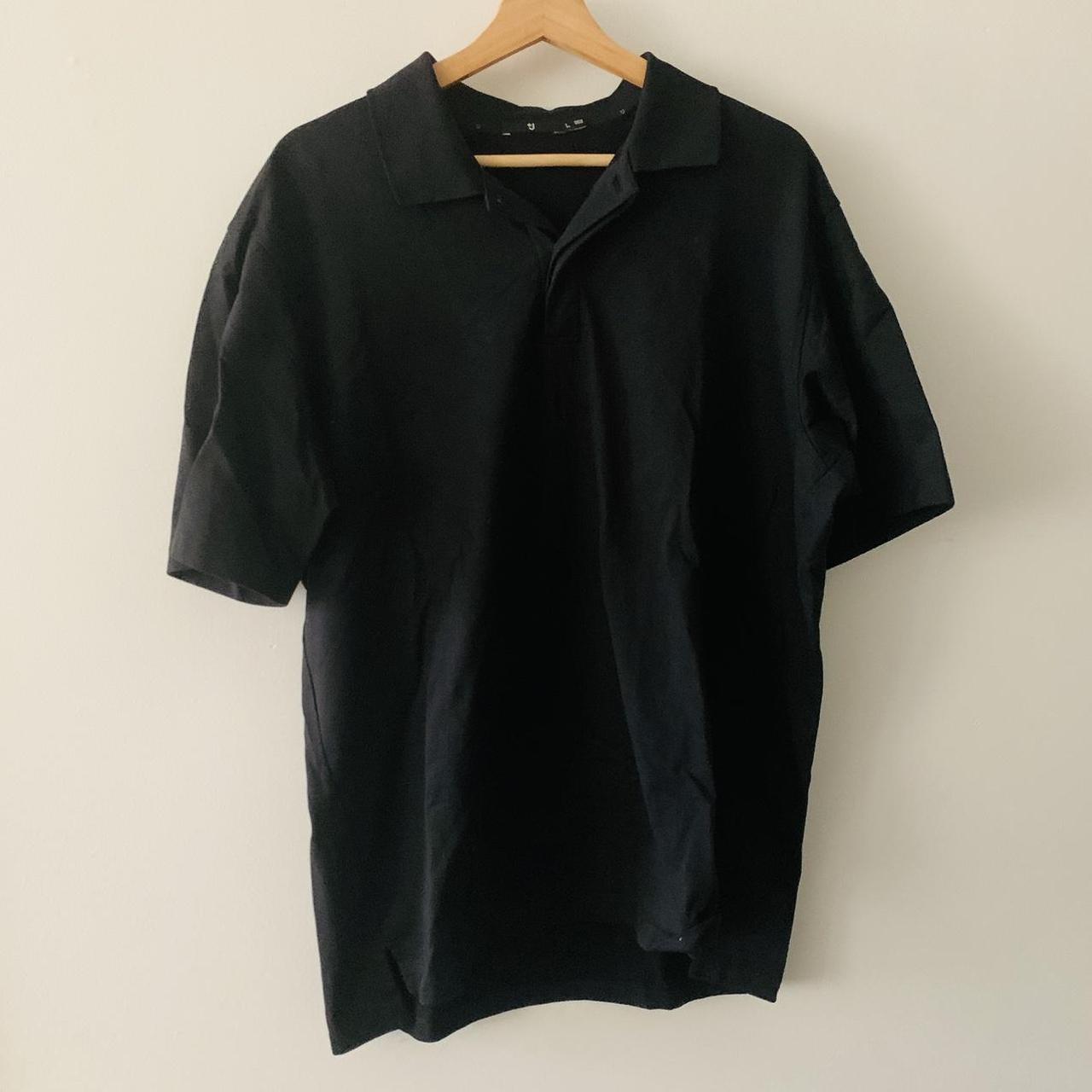 black polo, from the uniqlo + jil sander collab,... - Depop