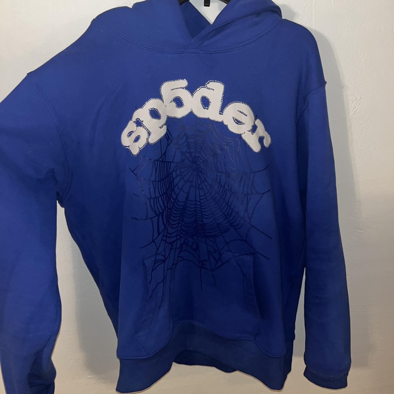 Sp5der Websuit Hoodie in blue. Great quality and... - Depop