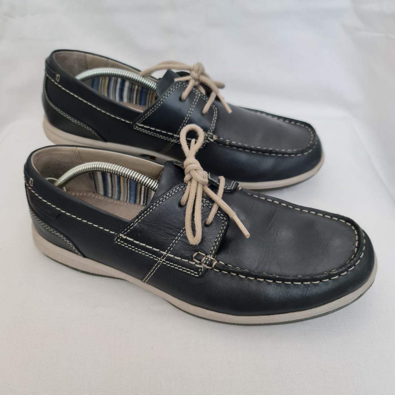 Clarks Collection Navy Soft Cushion Ortholite Deck... - Depop