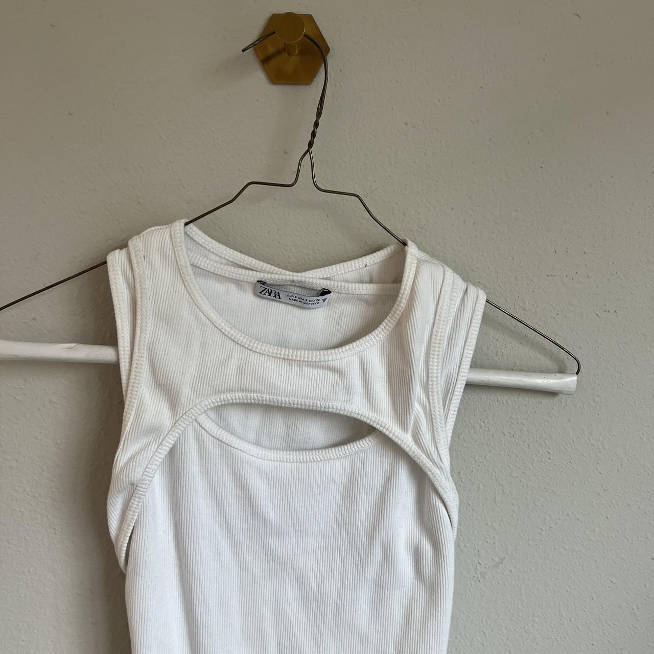 Zara Women's White Bodysuit Depop