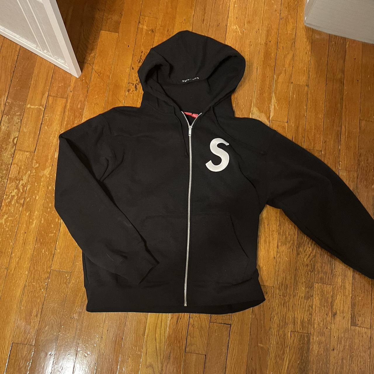 Supreme S logo zip up Size small Lightly worn | Depop