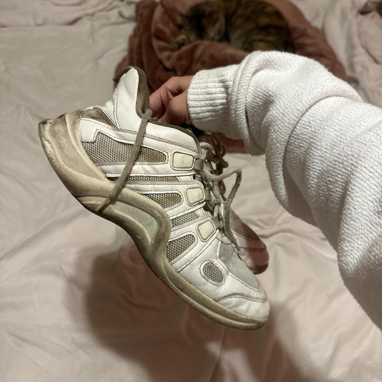 white distressed acubi shoes #acubi