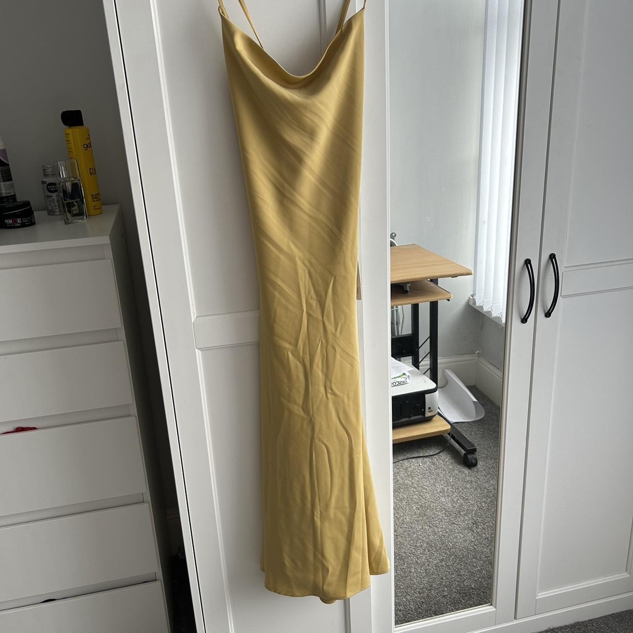 Gold satin dress from Stacee’s. Brand new with tags... - Depop