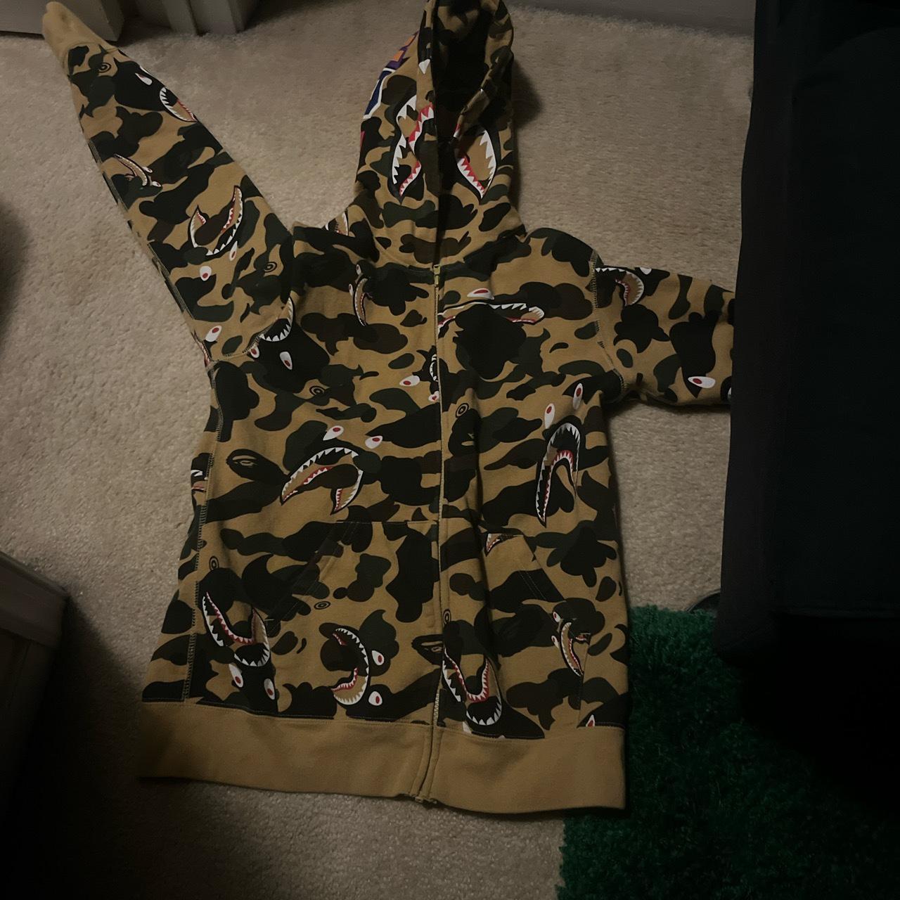 Bape hoodie Youth XL fits like Xs men No double... - Depop