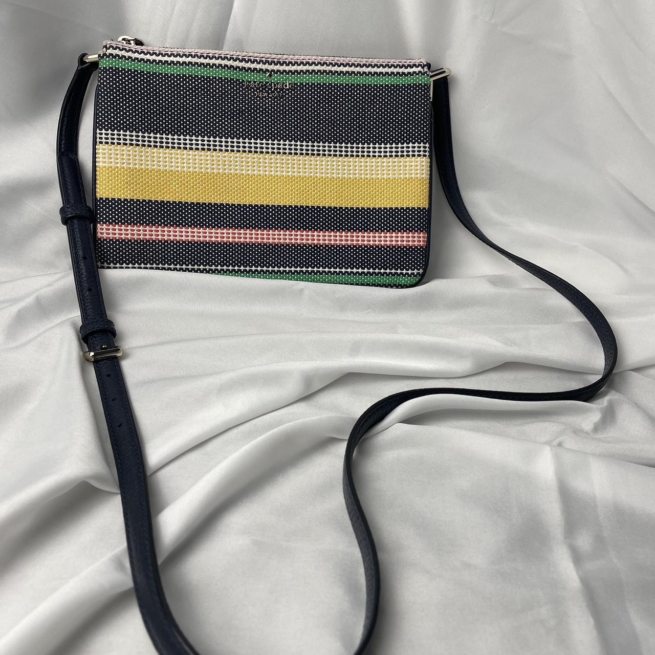 Kate spade jackson boardwalk stripe triple gusset discount crossbody