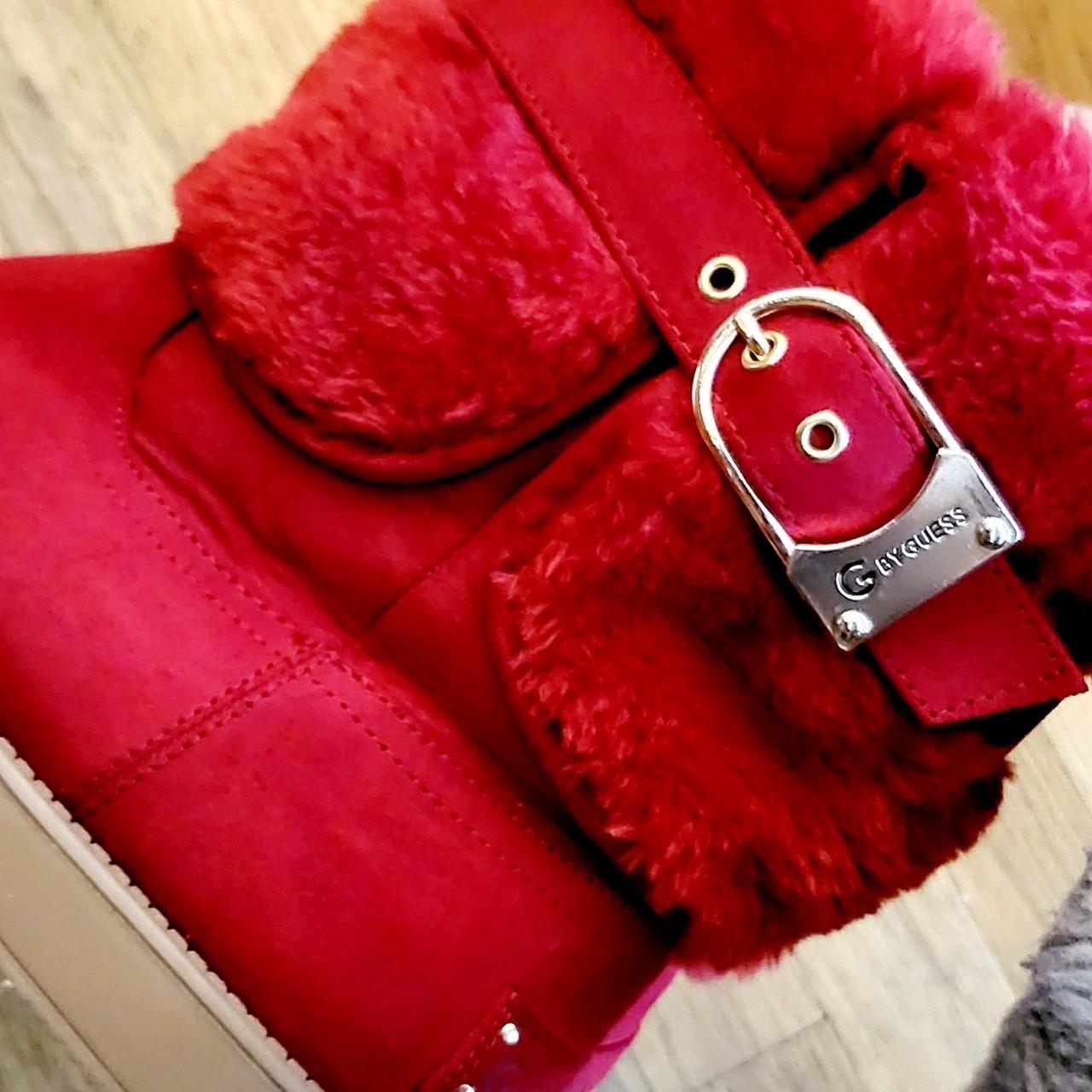 guess red combat boots