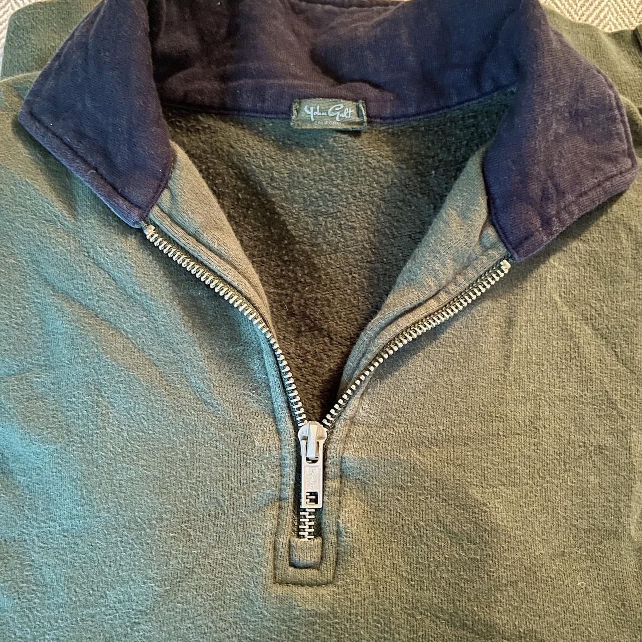 Green and Navy blue BRANDY quarter zip sweater! One... - Depop