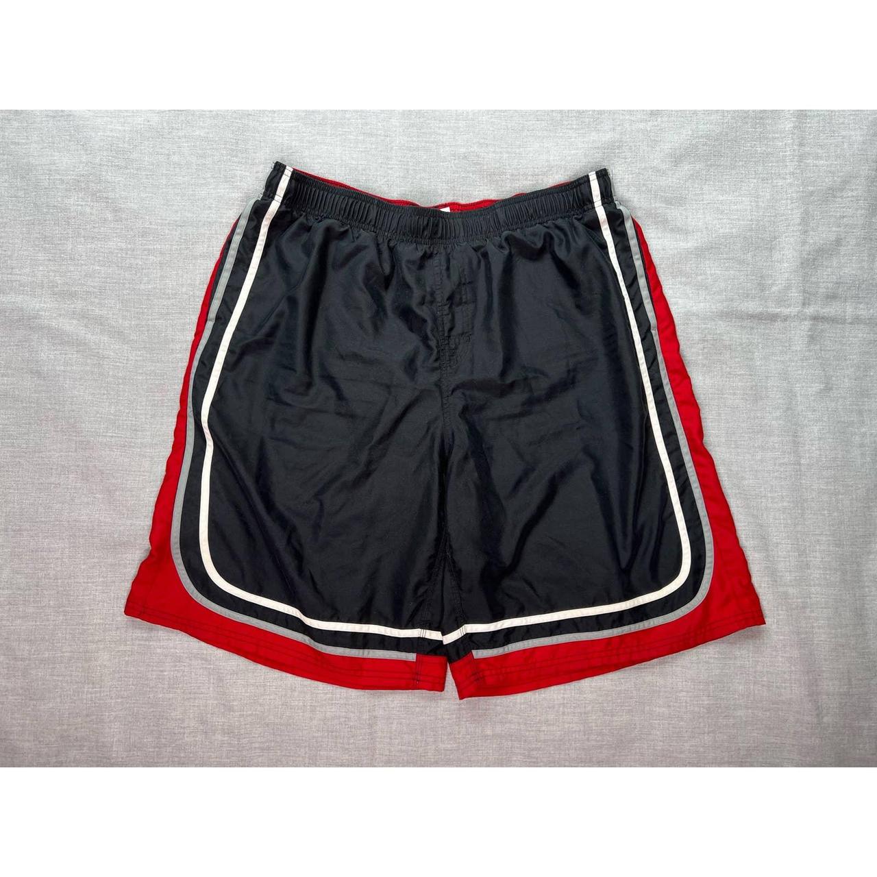 Vintage Nike Black and Red Swim Suit Trunks Shorts... - Depop