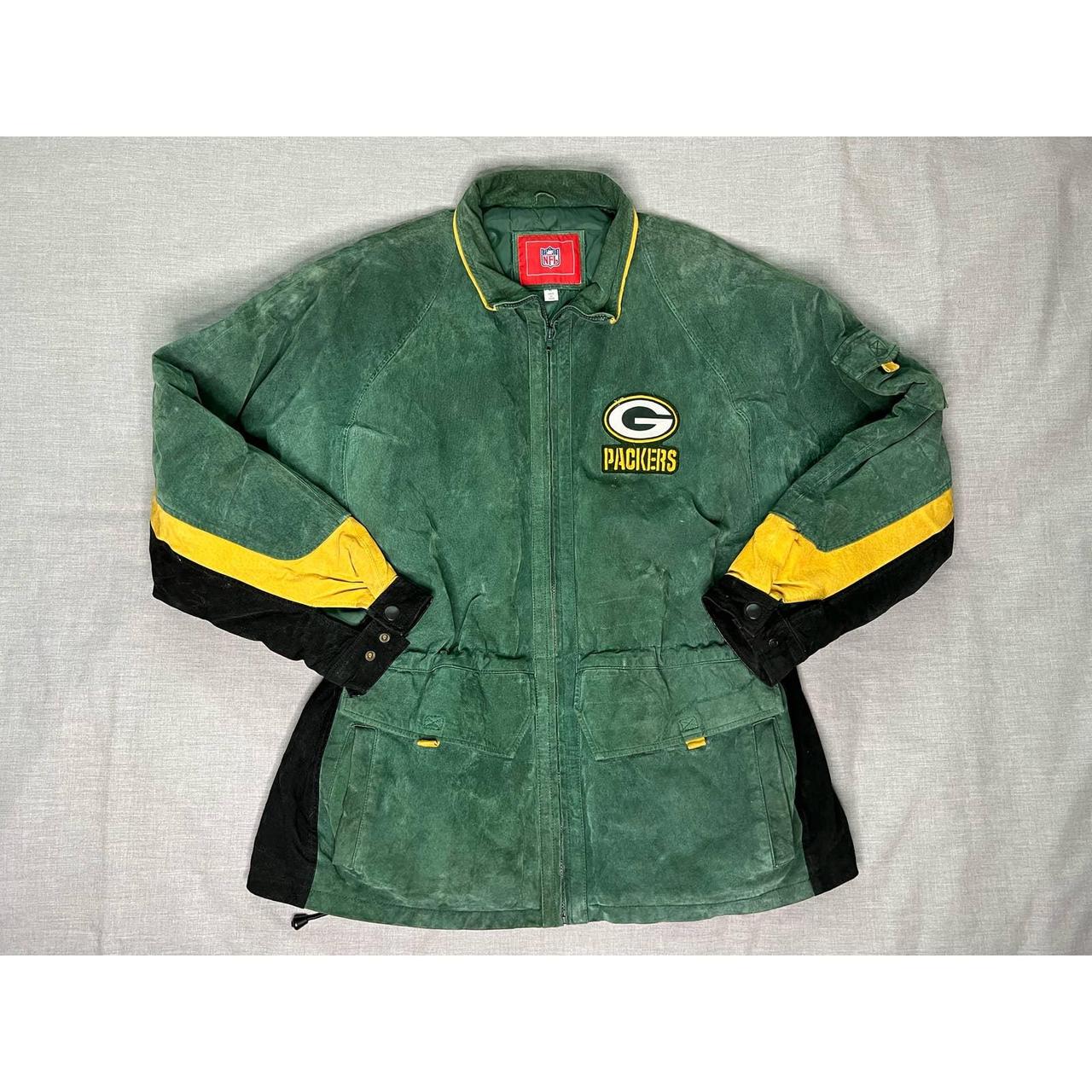 Vintage NFL Green Bay Packers Leather Jacket Size - Depop