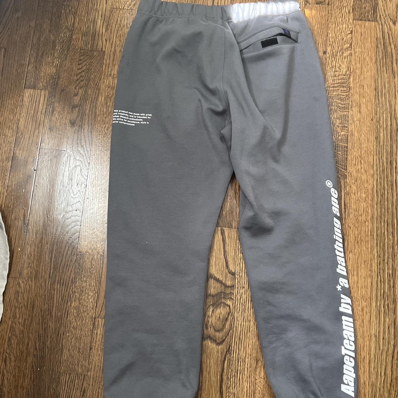 grey bape sweatpants in perfect condition never worn... - Depop