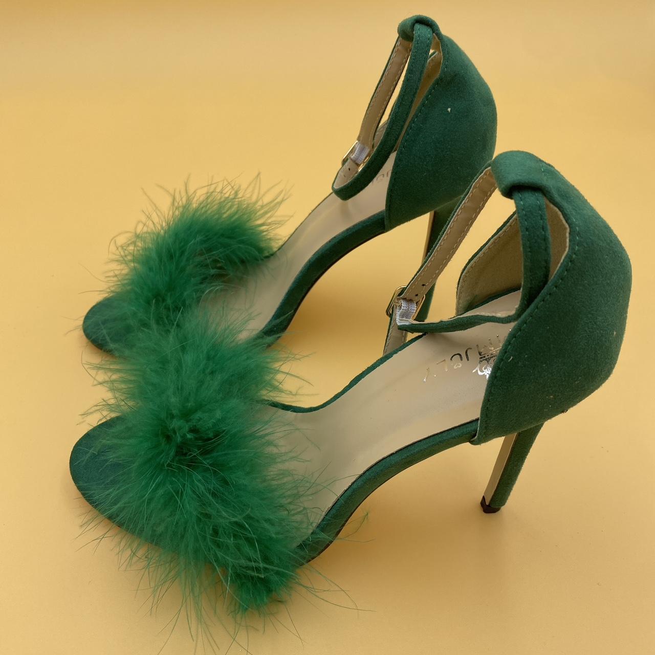 Green fur heels deals