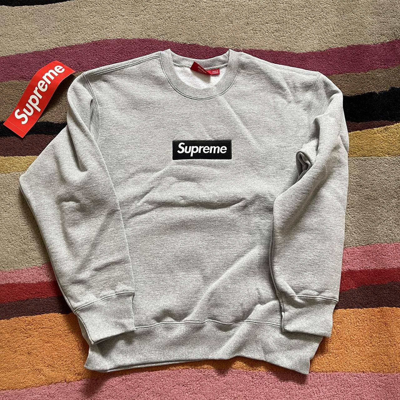 Supreme Box Logo Crewneck (FW18) Dark Green Size - Depop