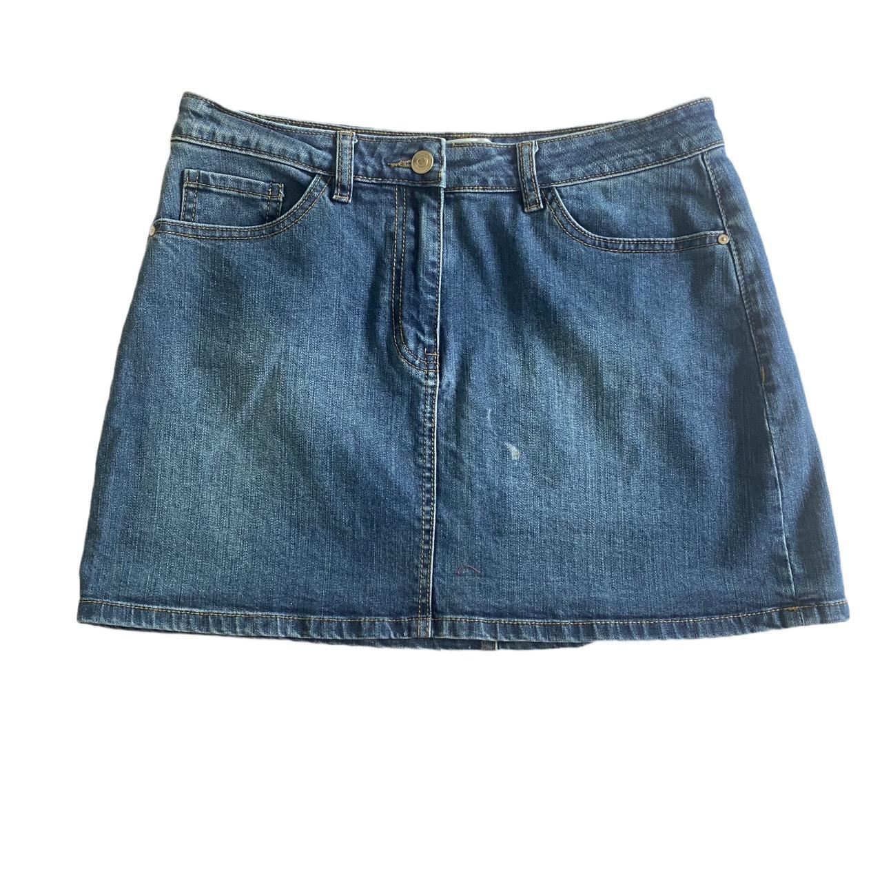 Vintage Y2K supré denim mini skirt Size 12 - Depop