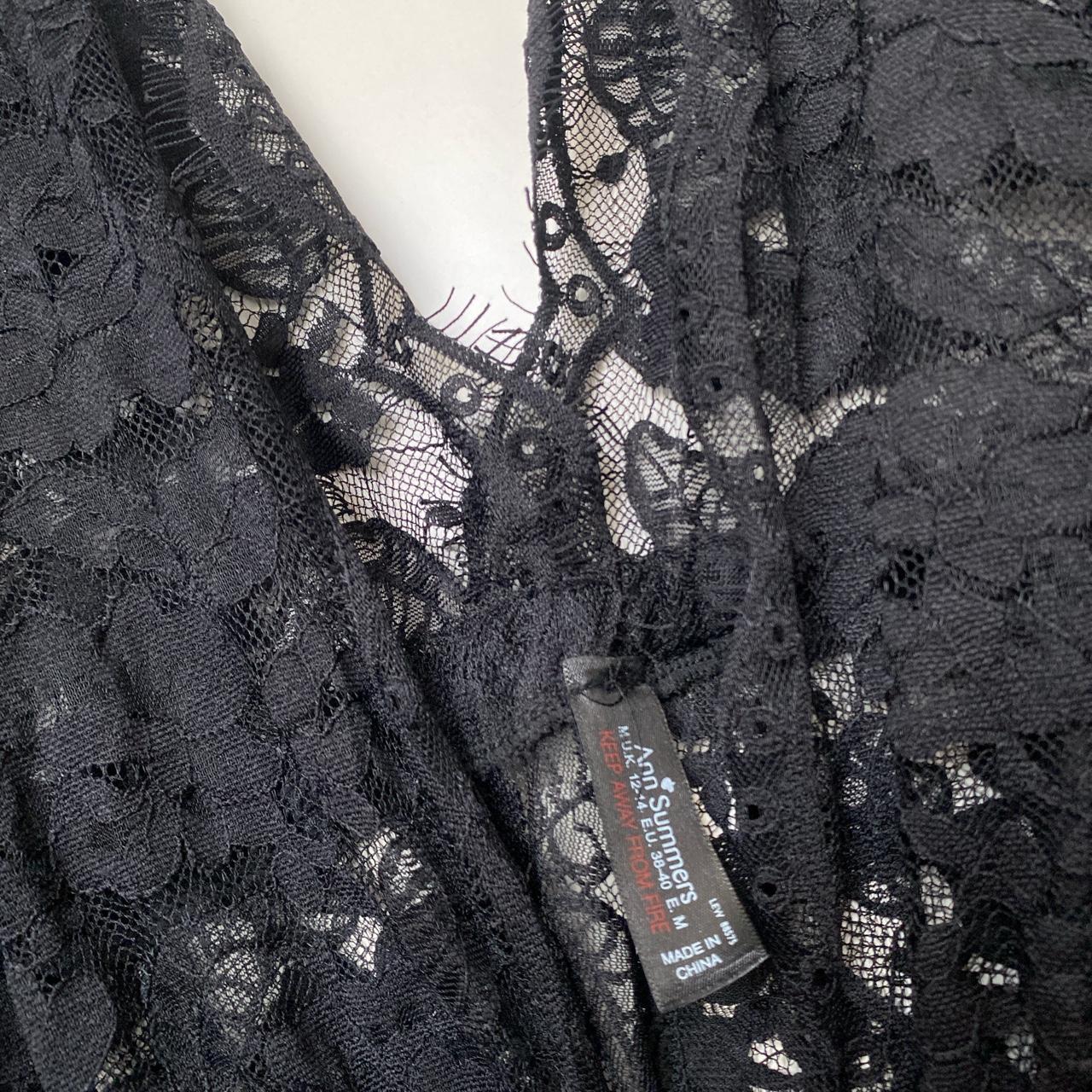 Ann Summers black lace deep plunge night playsuit... - Depop