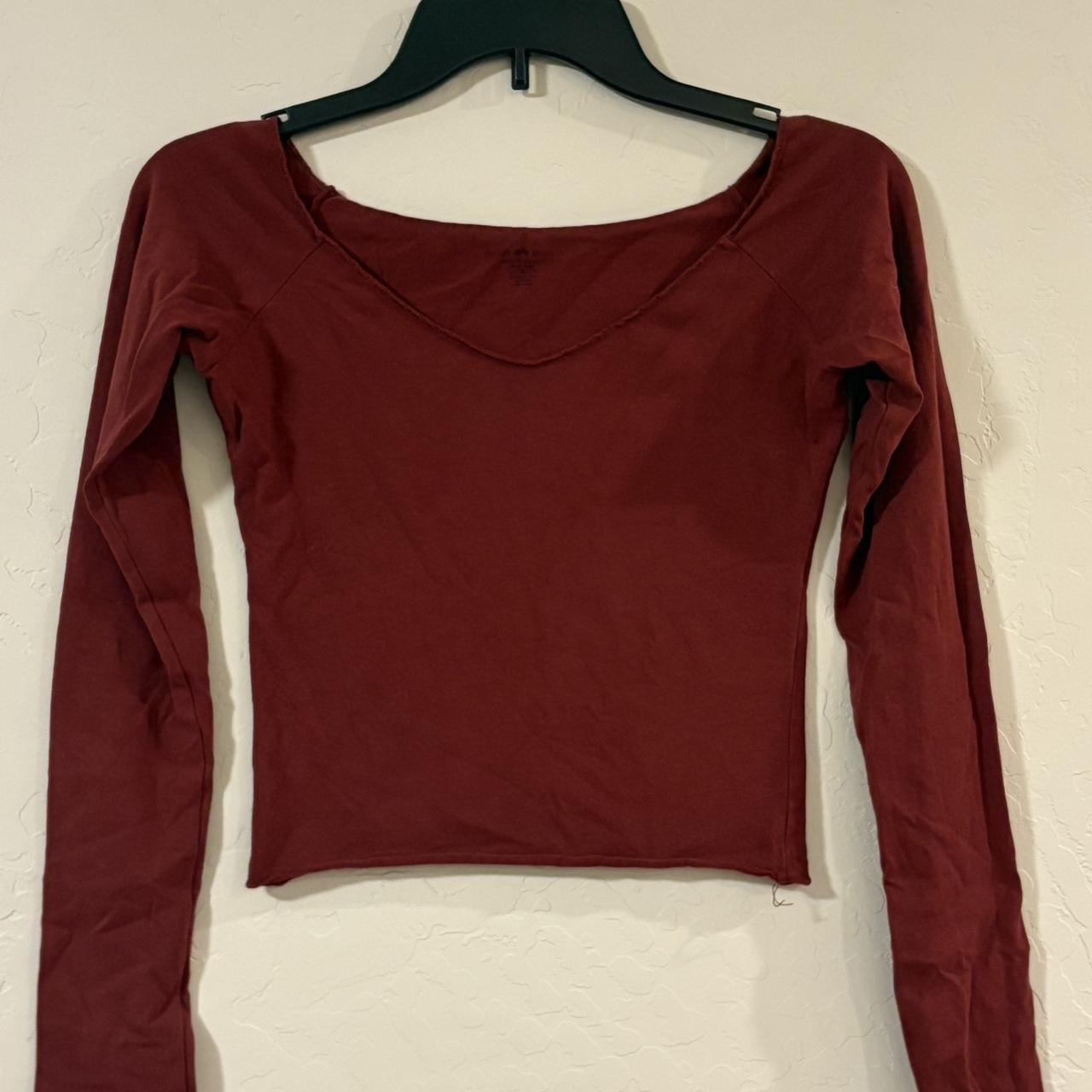 Brandy Melville Women's Shirt Burgundy/Red One size – Burgundy