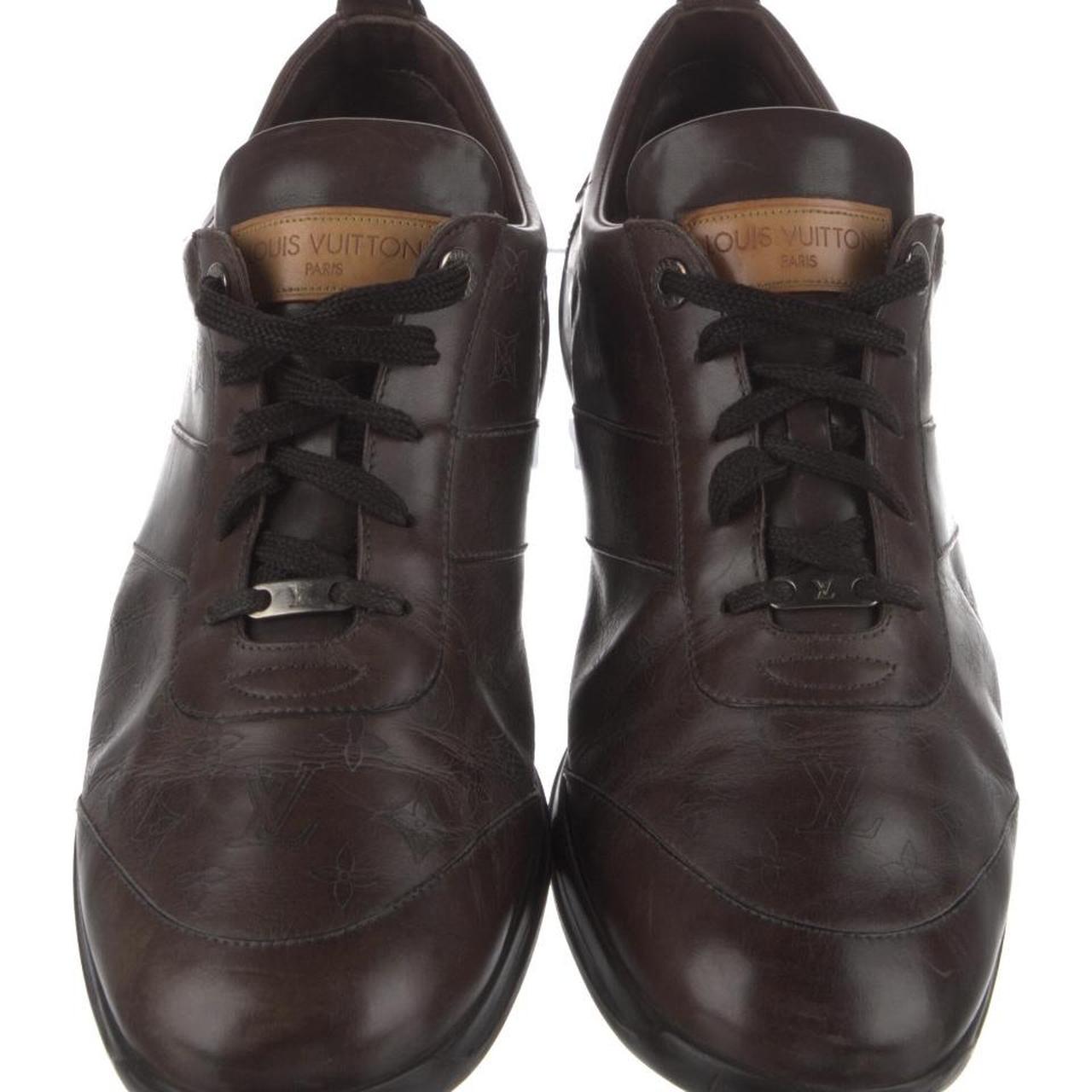 NEW Louis Vuitton Men Formal Derby Black Leather Dress Shoes Size