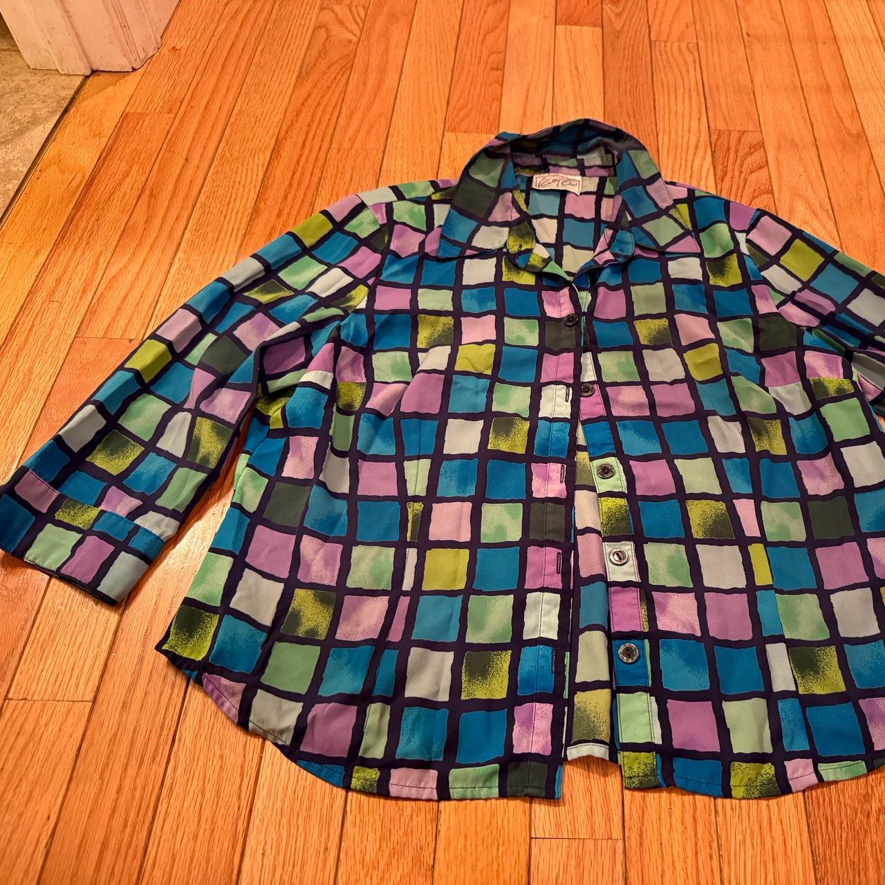 Women's Blouse - Multi – Multi-coloured button-up… - image 1