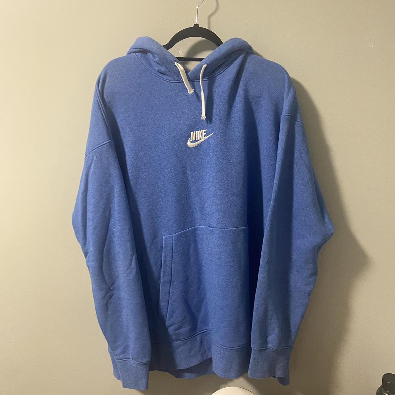 Blue Nike hoodie Size XXL Heavily worn Great... - Depop