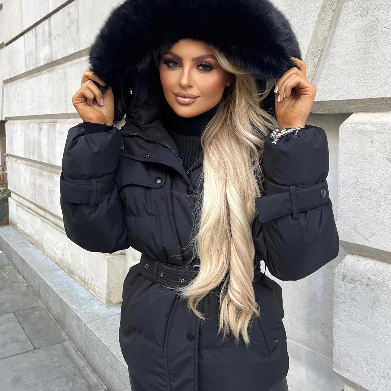 KELSEY PADDED FAUX FUR HOODED COAT BLACK LIKE. Depop