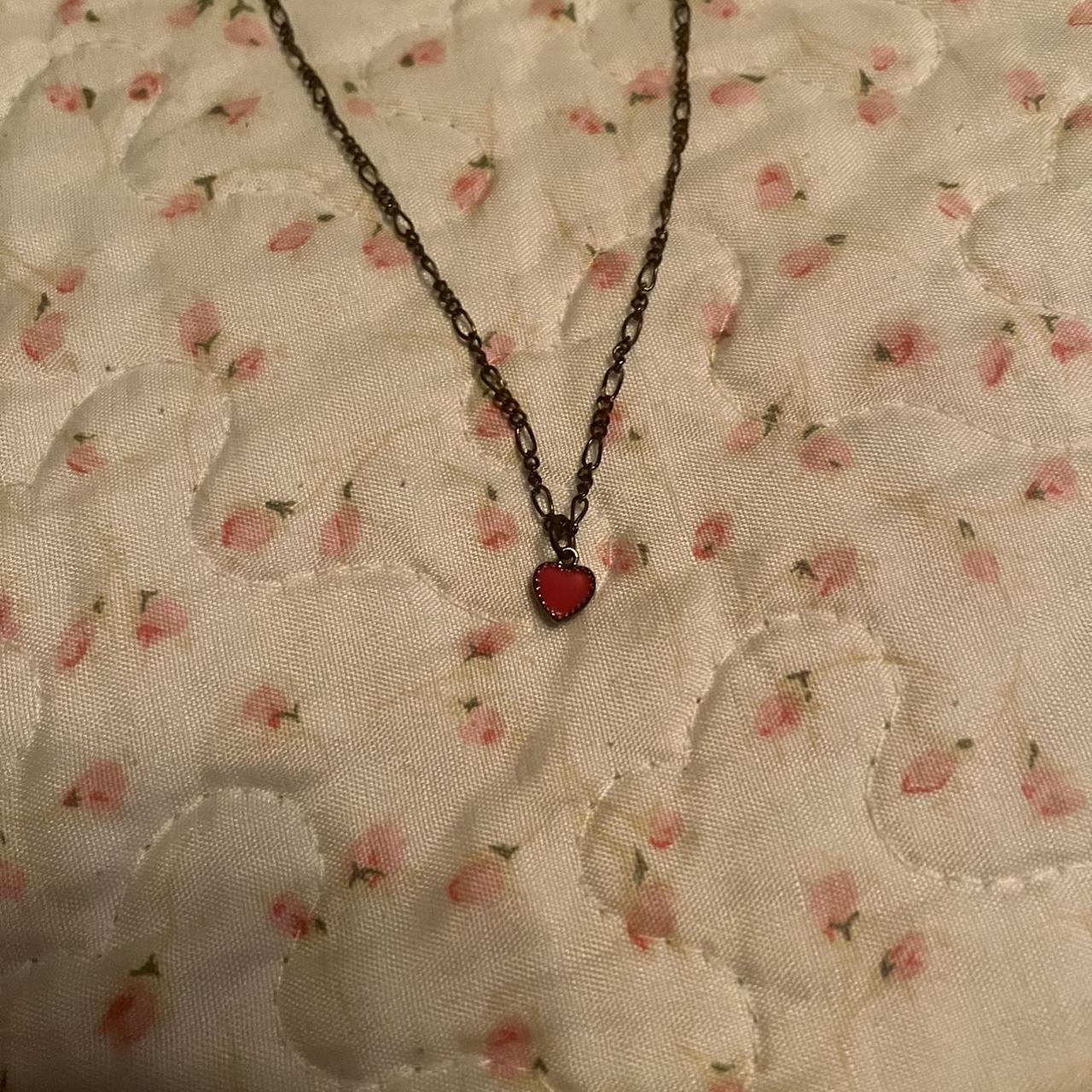 Brandy Melville Heart Necklace Red - $6 - From Rachael