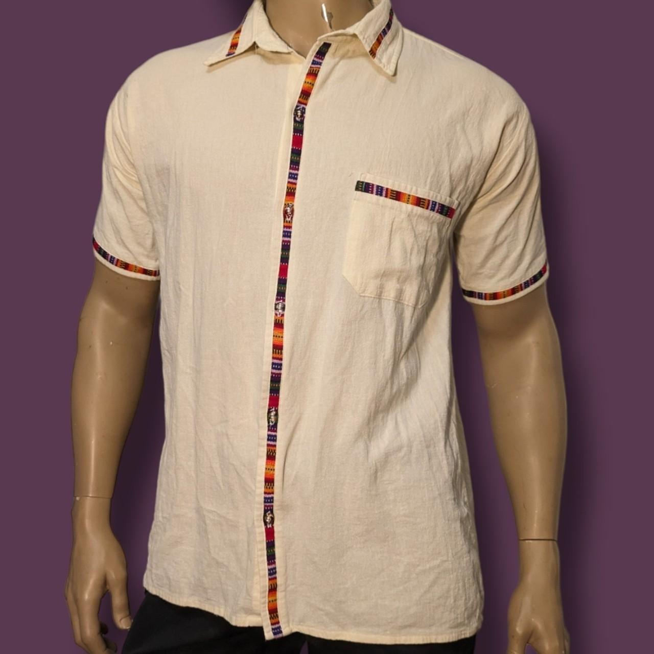 Vintage, White Cuban/Mexican style Guayabera - Main Image