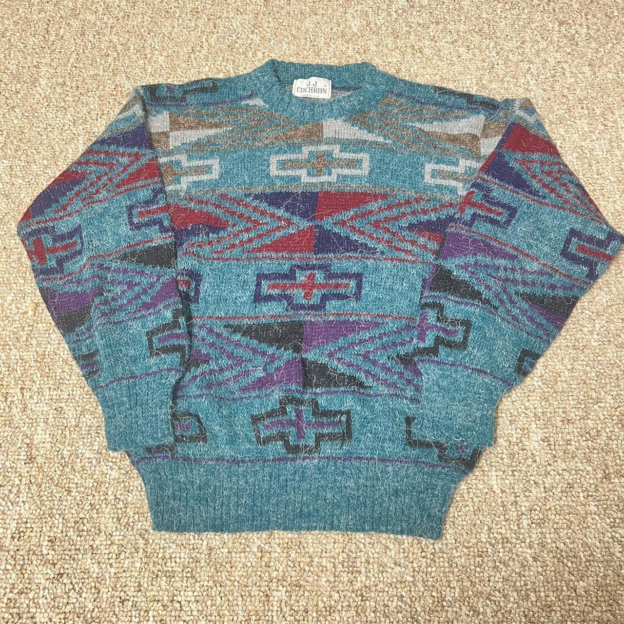 JJ COCHRAN Made in USA Men’s Vintage Sweater Blue... - Depop