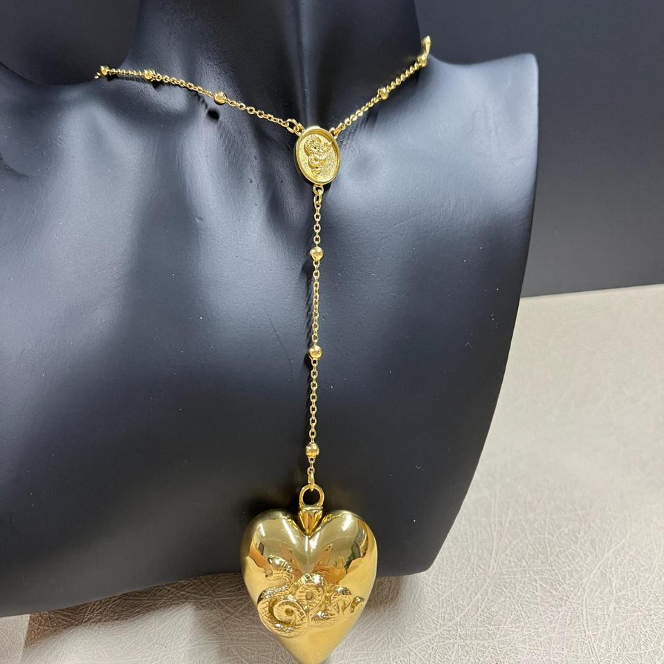 Retro LDR Style Rosary, Gold Plated Snake Heart Spoon Necklace for Men  Women Girls Halloween (gold) | Amazon.com