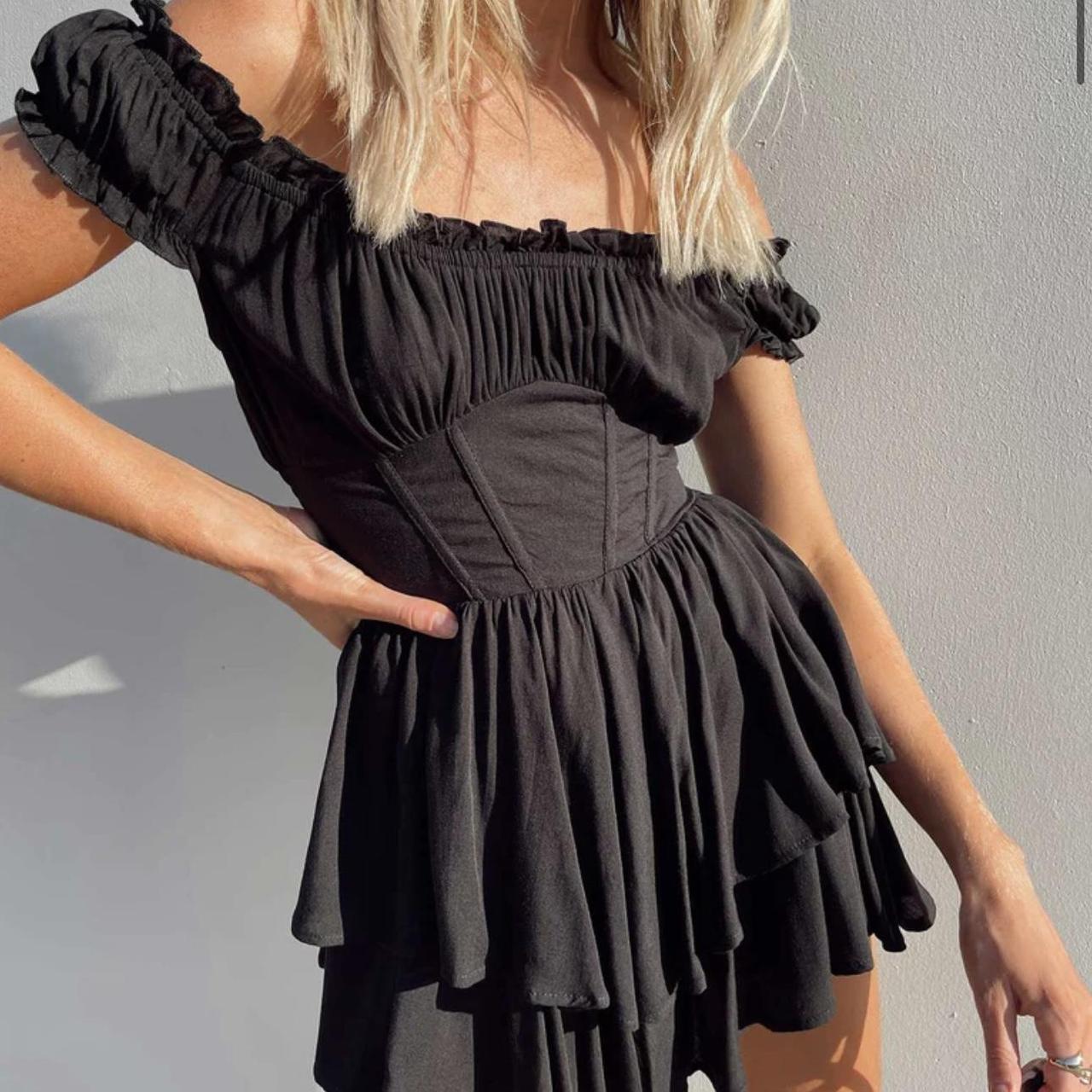 Princess Polly Black Romper Dress Size 2 Only... Depop