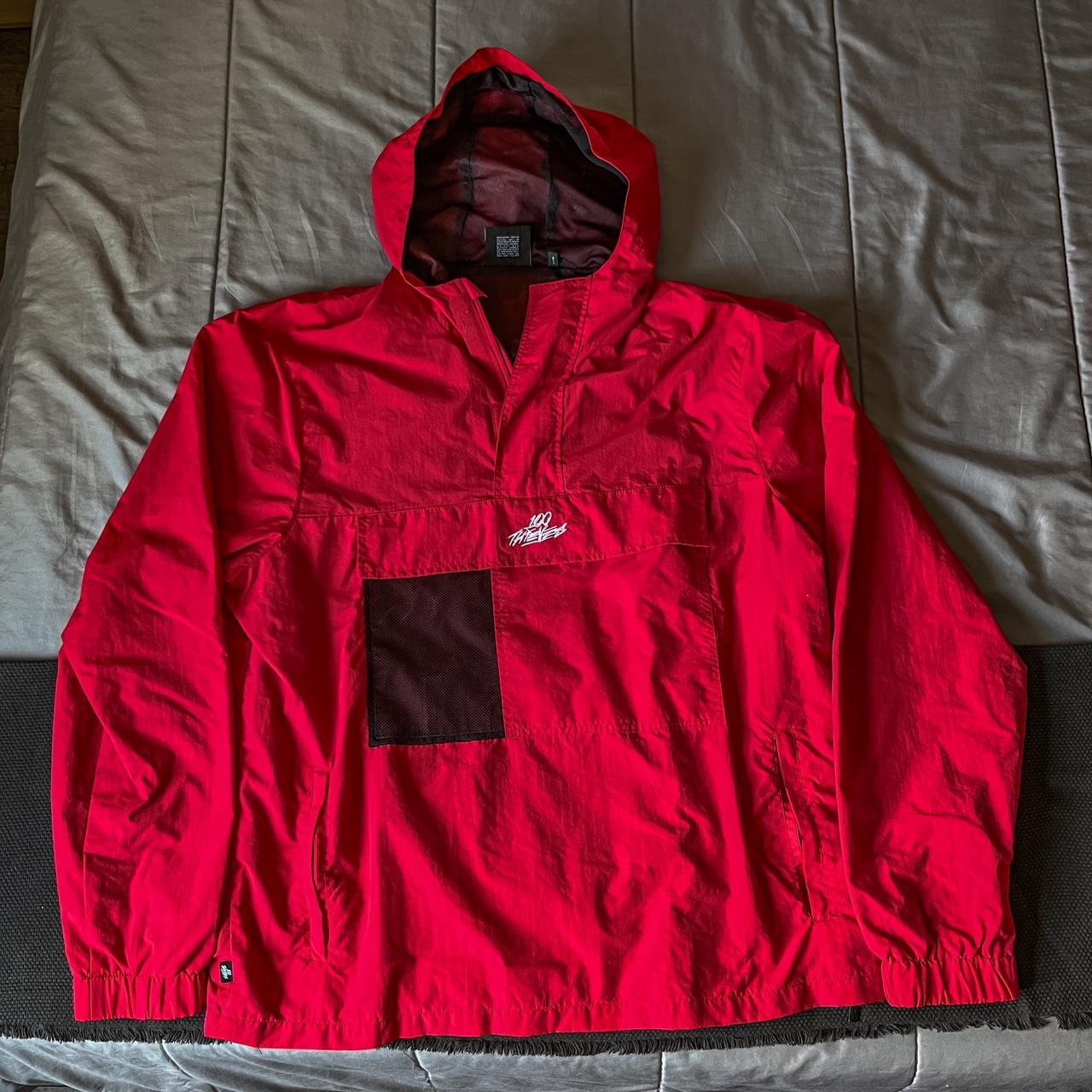 Large 100 Thieves Foundations Anorak - Red Large... - Depop