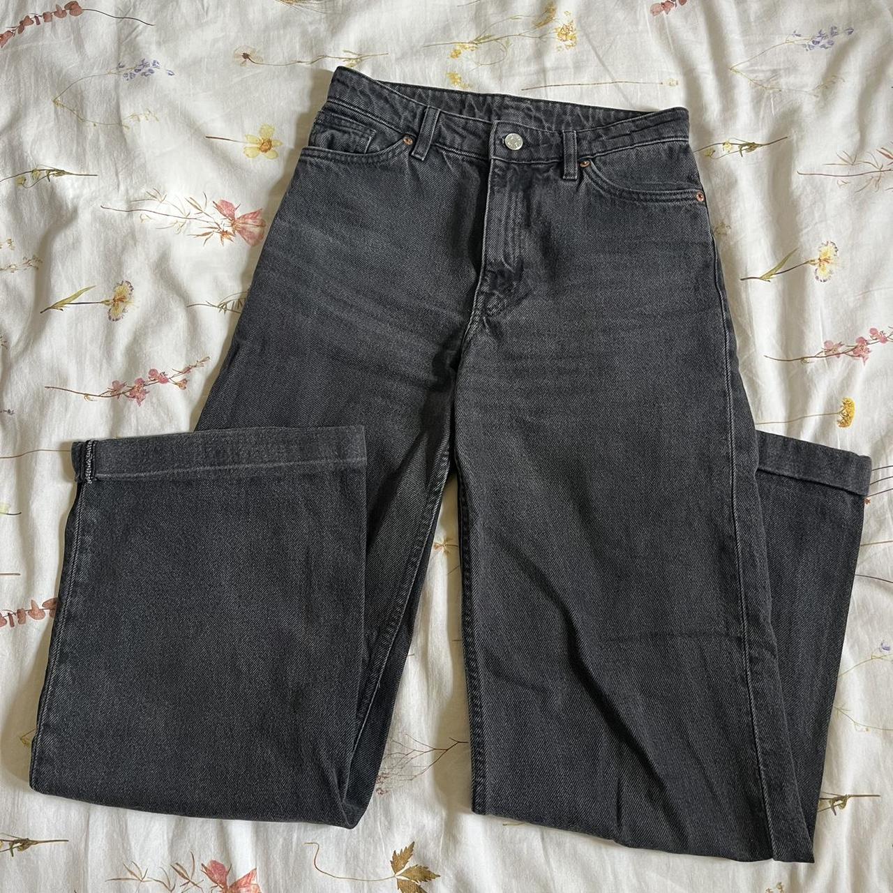 black ‘yoko’ jeans from monki high waisted with... Depop