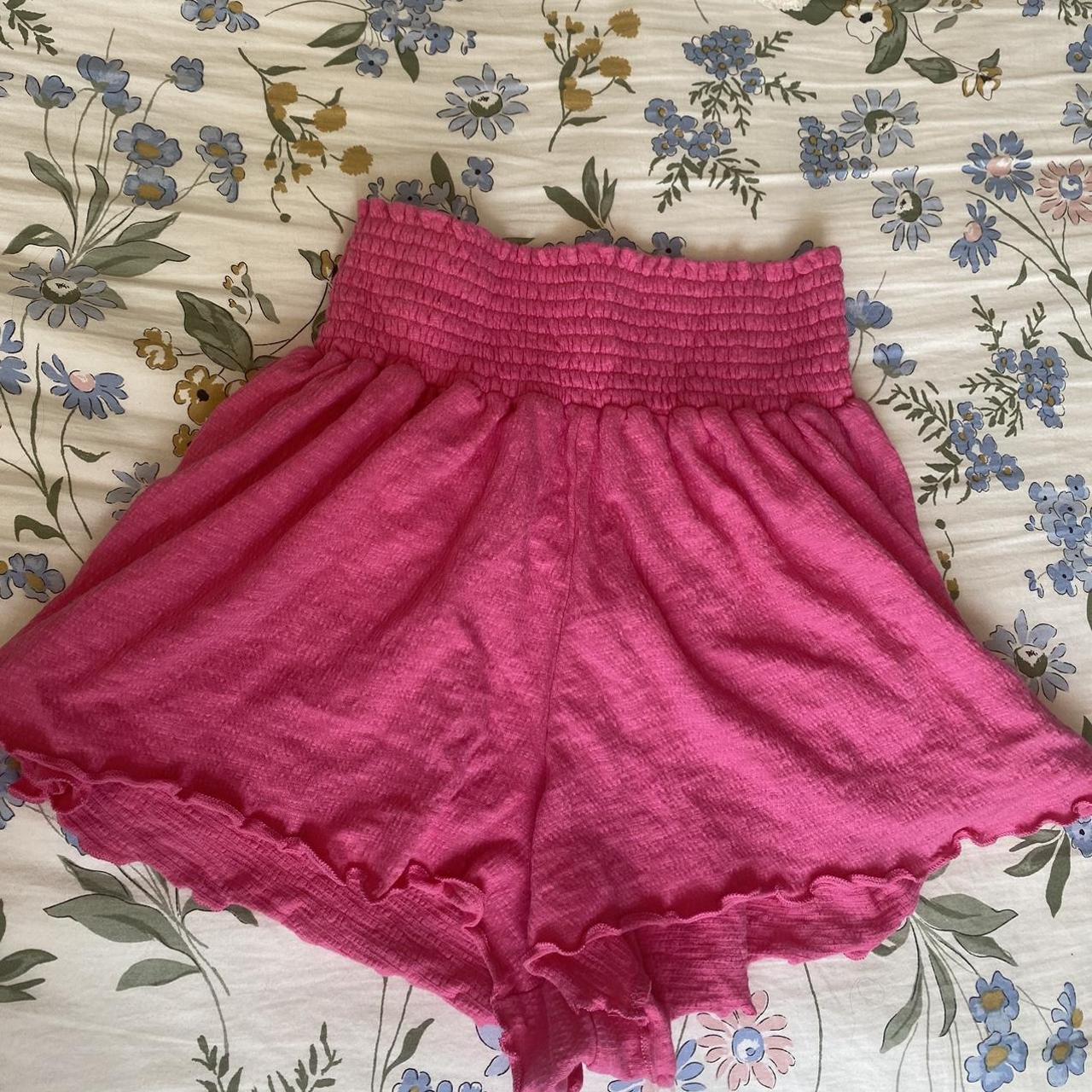 pink flowy z supply shorts size small worn... Depop