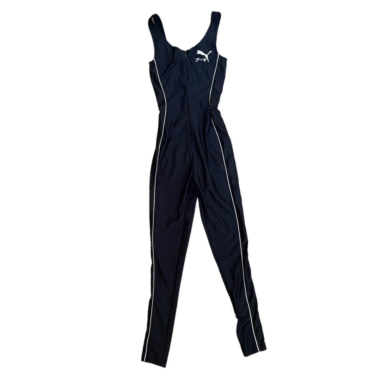 Puma Women's Black and White Jumpsuit Depop