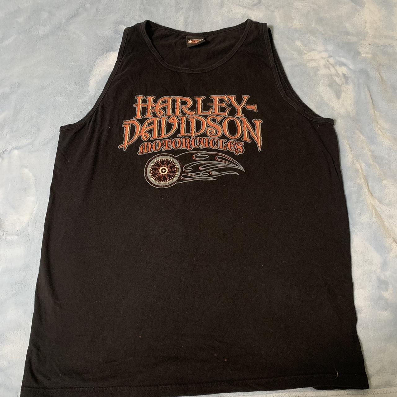 Black Harley Davidson muscle shirt Size: large - Depop