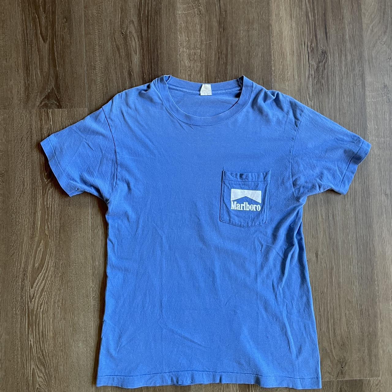 Marlboro Men's Blue T-shirt | Depop