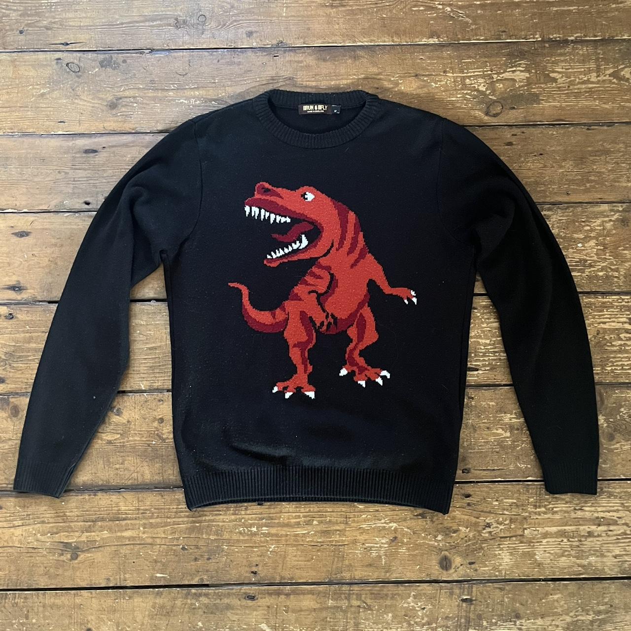 Run & Fly T-Rex knit jumper It’s a dinosaur on a... - Depop