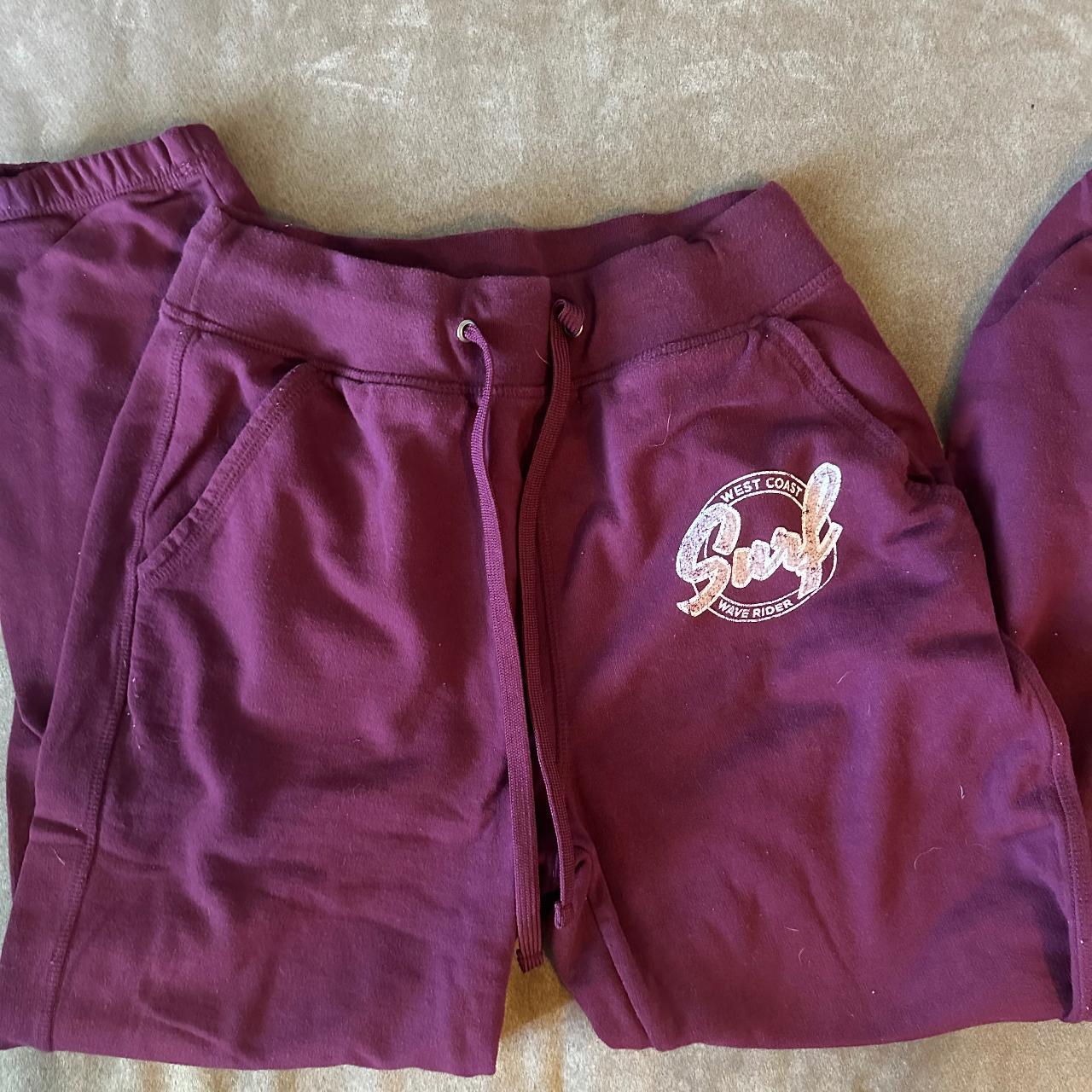 burgundy surf sweatpants super cute surf... Depop
