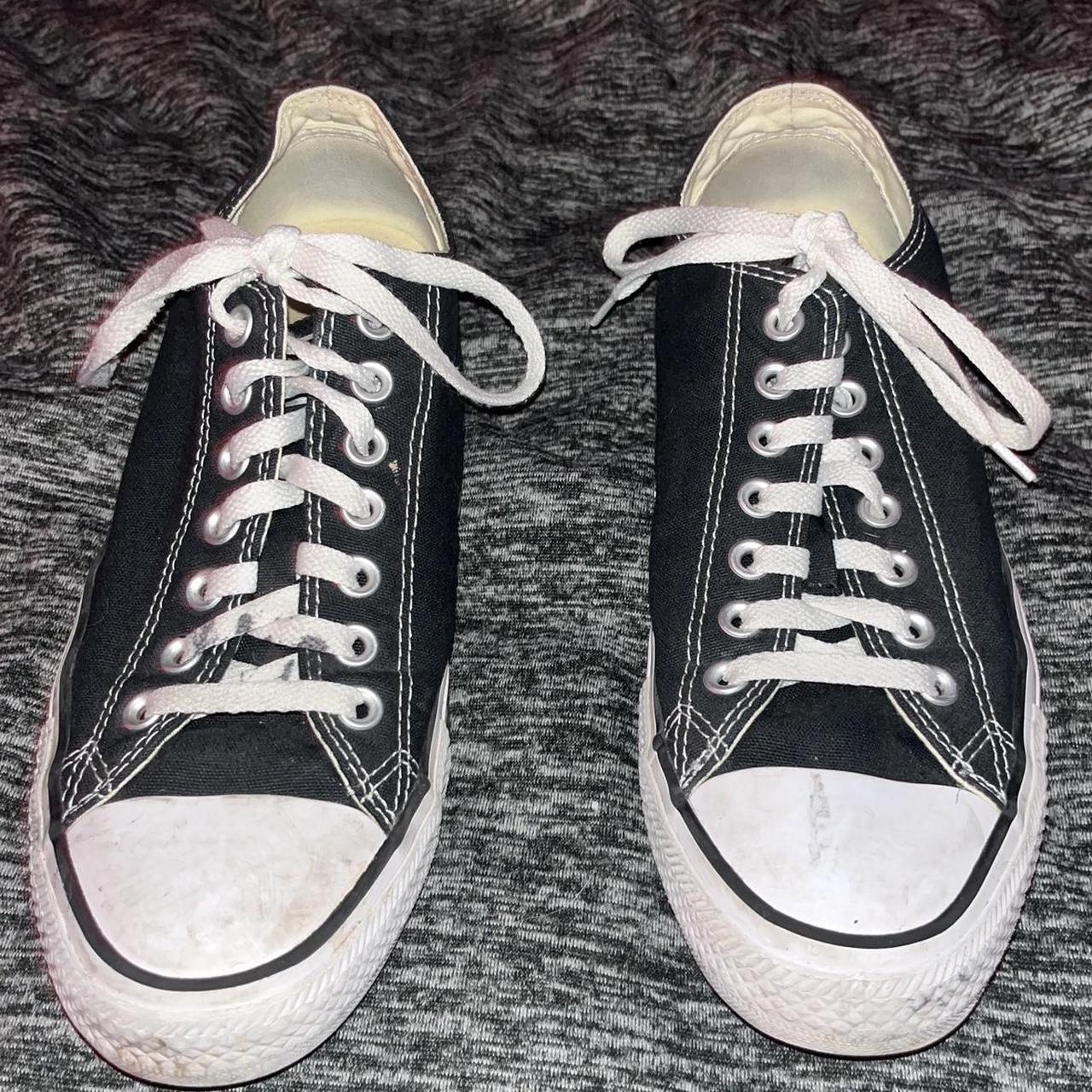 CONVERSE LOWTOP Ink stains on right shoelaces and... - Depop