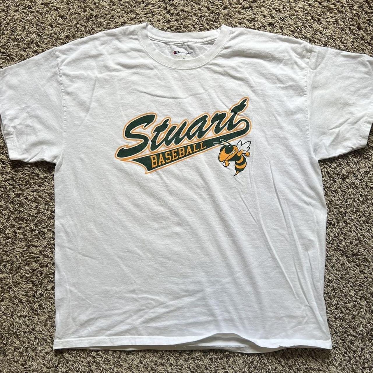 Vintage baggy stuart baseball champion tee size... - Depop