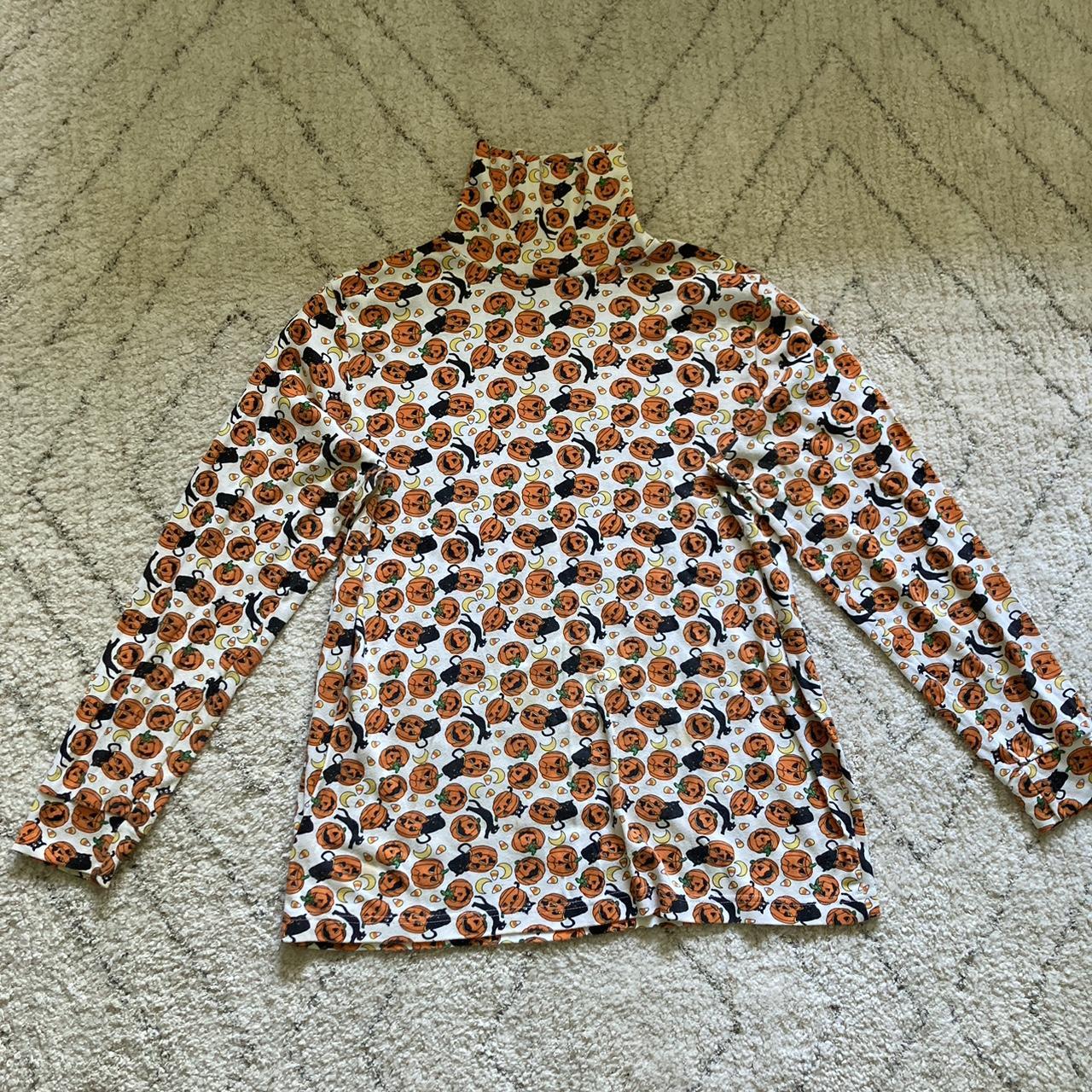 Womens Halloween turtleneck size L Pumpkins, black... Depop