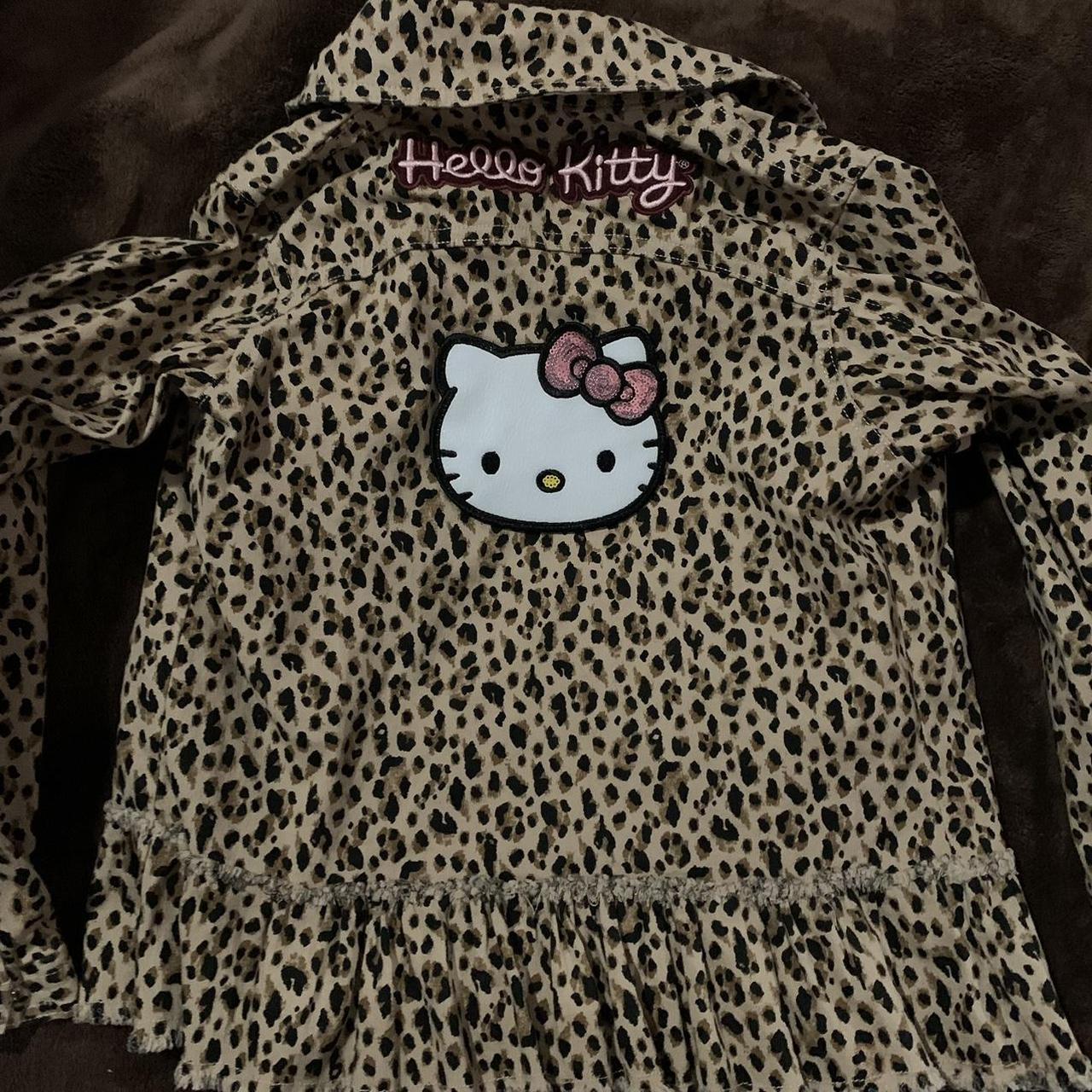 KIDS hello kitty cheetah print jacket! size 10 but... - Depop