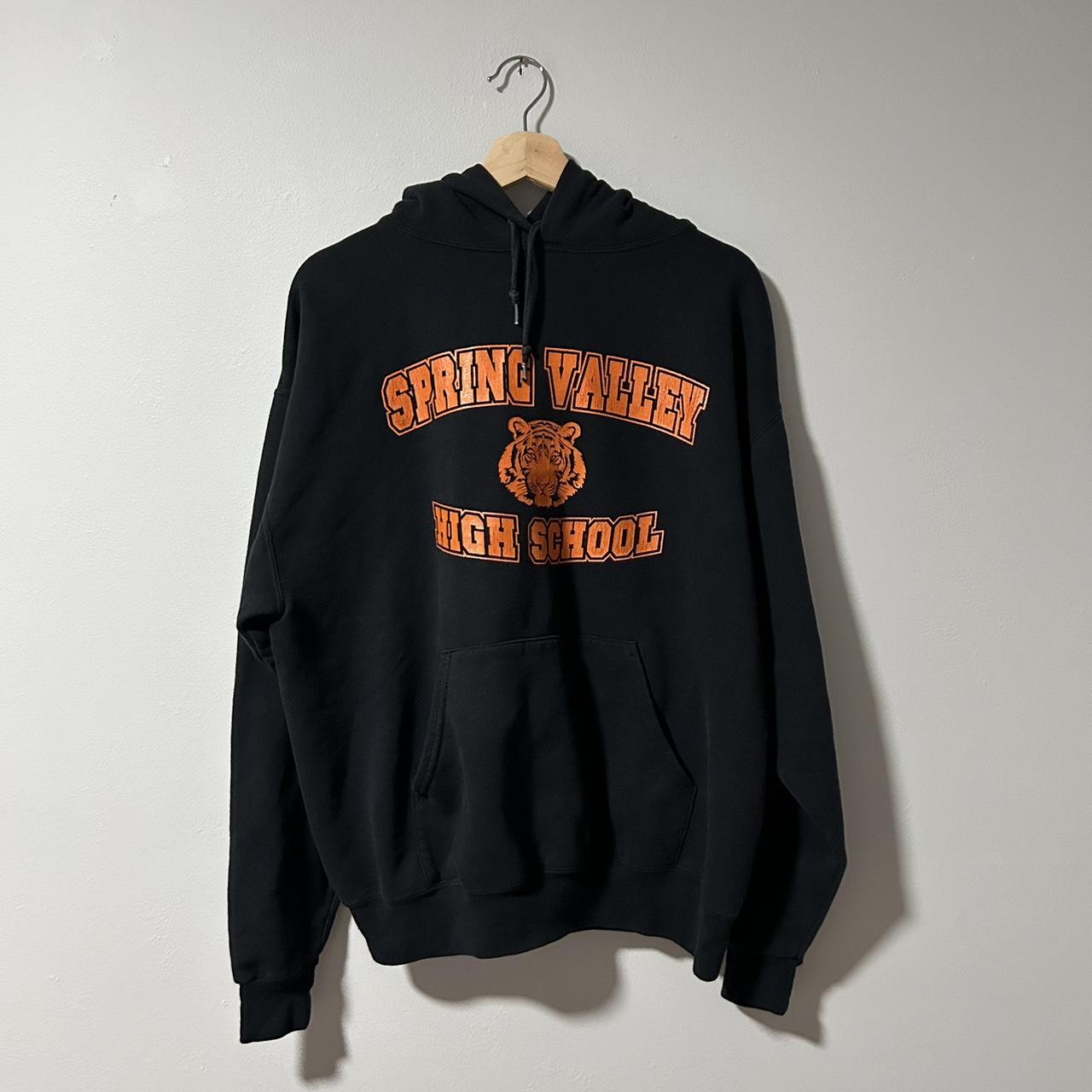 Vintage 90s Spring Valley high school graphic hoodie... - Depop